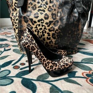Leopard Print Heels, And Purse Bundle
